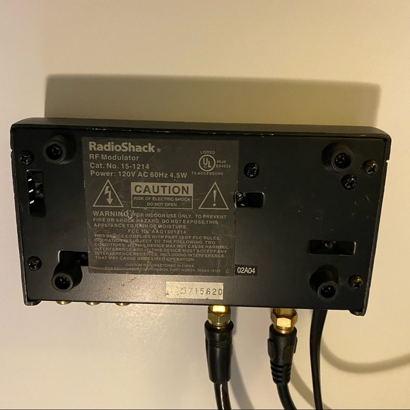 OEM radio shack RF modulator 15–1214+ power cord and 2 coaxial cords - Picture 4 of 5